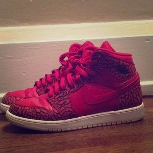Red air Jordan 1s the red elephants